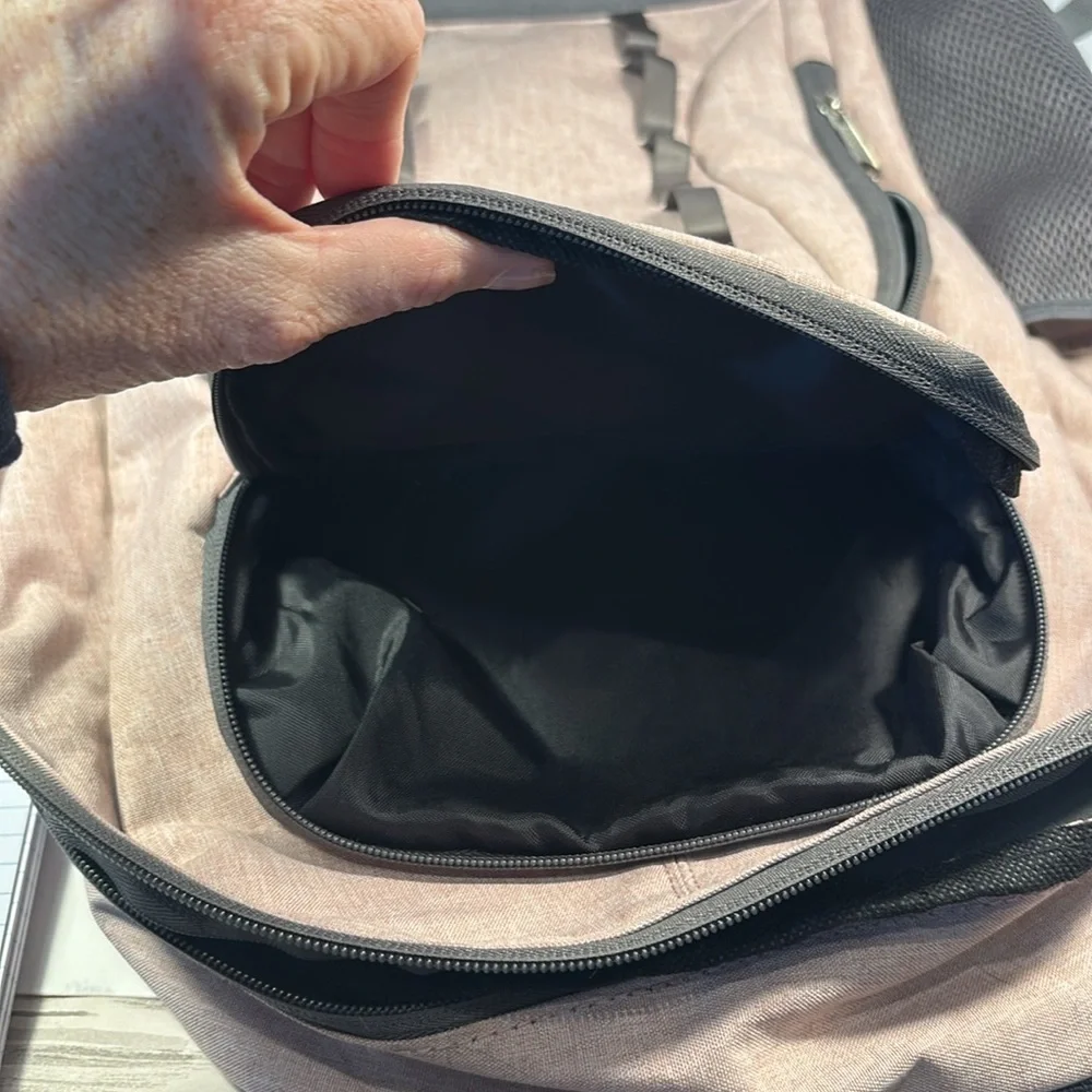 Eastsport Backpack Pink and Gray Great Condition Lots of Storage